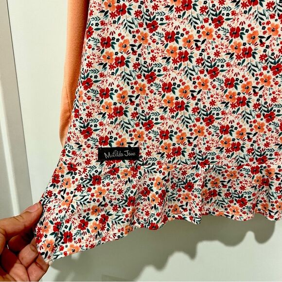 Matilda Jane Women's Sing It Out Tunic Top Peachy Pink Floral Long Sleeve Large - Picture 8 of 12